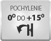 Pochylenie pionowe w zakresie 15 stopni