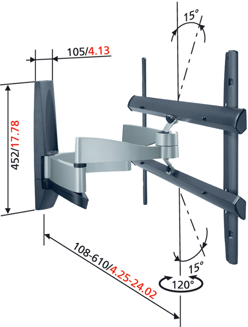 uchwyt z pen regulacj do TV LCD, LED, Plazma