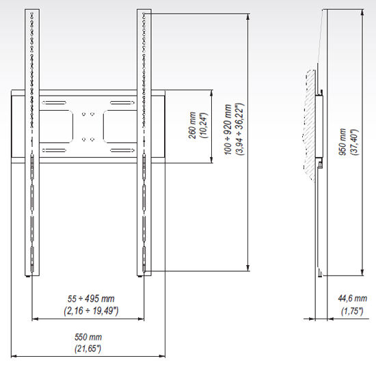 Uchwyt pionowy do TV LCD, LED, Plazma